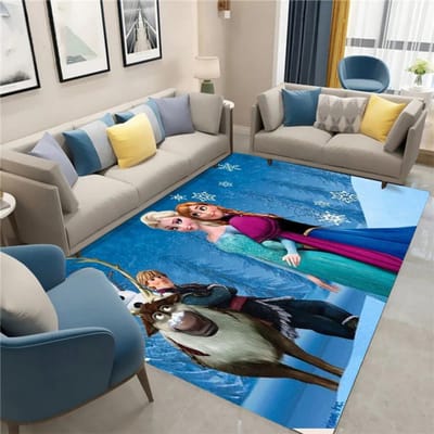 Frozen Elsa Sneeuwvlok Vloerkleed voor Meisjes Slaapkamerdecoratie Prinses Thema Kinderkamer Speelkamer Zachte Vloermat Cadeau voor Kinderen Fans 80*120cm