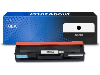 PrintAbout huismerk Toner 106A (W1106A) Zwart Geschikt voor HP