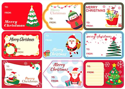 27 Naamstickers kerst - 9 Designs - Cadeaustickers - Naametiketten - Kerst stickers - Cadeaulabels kerst - Etiketten kerst - Naamlabels kerst - Naam stickers kerst - Cadeauversiering