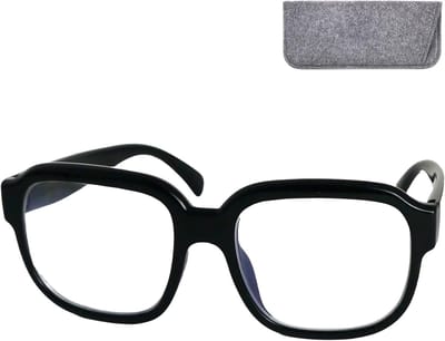 Oversized leesbril - Grote glazen - Comfortabel lezen - Blauwlichtfilter - +2.5 - Zwart