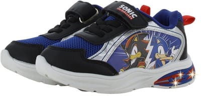 Sonic - Schoenen voor jongens met lichtjes - Sonic en Shadow Sneakers voor kinderen met klittenband - Lichtgevende kindersneaker - Maat 26 - Zwart