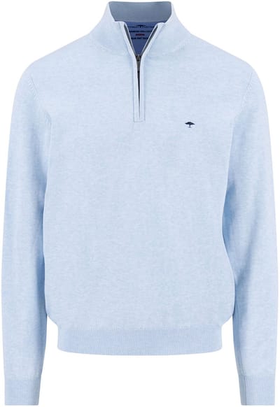 Fynch Hatton - Half zip trui - Heren - XXL - Licht blauw - Katoen - 1613-215