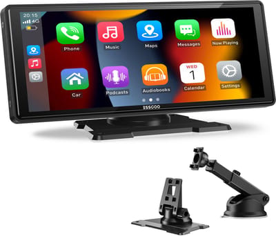 ESSGOO CarPlay Scherm 10 Inch - Apple CarPlay & Android Auto (Draadloos) - Touchscreen - Navigatiesysteem auto - Geschikt voor Apple CarPlay & Android Auto - Android Auto scherm