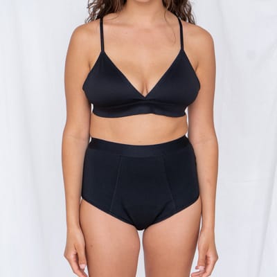 Menstruatie Ondergoed Lotties Period - Comfy super high-waist XXXXL - Zwart - Duurzaam menstrueren - Hoge-Taille - Geniet van volledige bescherming tijdens je menstruatieperiode met Lotties Period menstruatie ondergoed.
