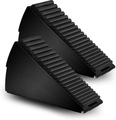 2 stuks zware deurstoppers - Verstelbare deurstopper met hoge wig - Veerbelast met beugel - Met antislip rubber - Deurstopper van roestvrij staal - Voor hoteltapijtdeuren - Voor hardhouten, betonnen en tegelvloeren - Zwart - Tot 3 inch