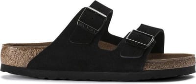 Birkenstock Arizona zwart suède zacht voetbed narrow sandalen uni (951323)