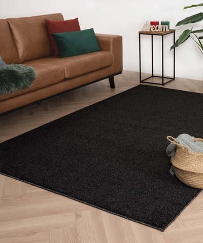 Laagpolig vloerkleed - Fine antraciet 60x110