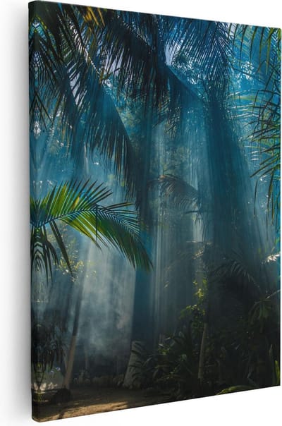 Artaza Canvas Schilderij Bos - 40x50 cm - Wanddecoratie Jungle - Muurdecoratie Palmboom - Kamer Accessoires Natuur