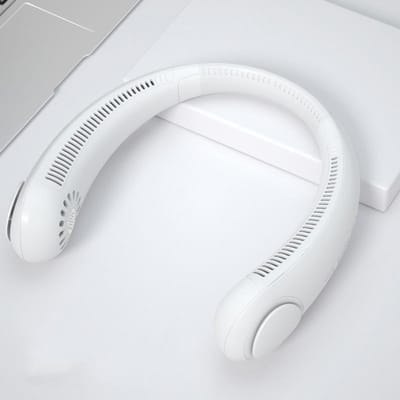 Ventilateur de cou Portable sans lame, Mini ventilateurs mains libres, rechargeables par USB, ventilateur de cou suspendu, refroidisseur de climatisation Portable sans feuilles blanc