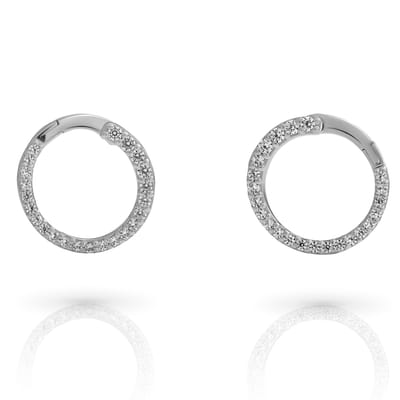 Orphelia 'Glamour' Dames 925 Sterling Zilveren Oorbellen met Hangertje - Zilver ZO-7549