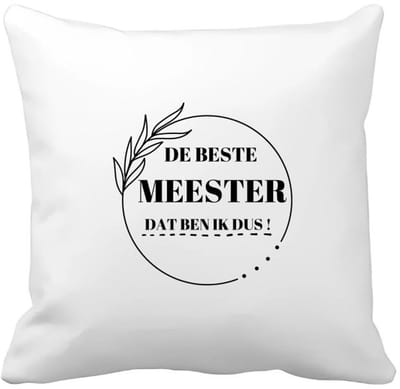 Akyol - beste meester dat ben ik dus Kussen hoes - Meester - leraar - collega's - verjaardag - afscheidscadeau - geschenk - leuke cadeau - kado - 40 bij 40 cm