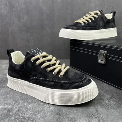 Trendy Tie-dye Canvas Schoenen Dikke Zool Heren Casual Enkele Schoenen Lichtgewicht Grote Maat Studenten Woon-werkverkeer voor Les Herenschoenen 45 gray