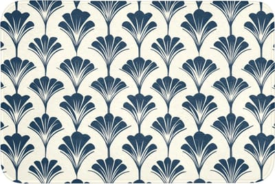 Badmat 90x60 cm - Antislip - Klassiek - Motief - Blauw - Badmatten voor badkamer - Badkamermat - Douchemat - Badkamer mat