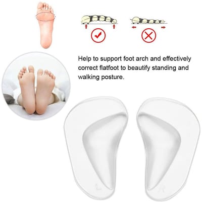 Dailygoods- Inlegzolen Orthopedisch - Siliconen Voetboogsteunzolen - Platte Voet Corrector - Zelfklevend - Comfortabel - Verlichting Voetpijn - Voetbed
