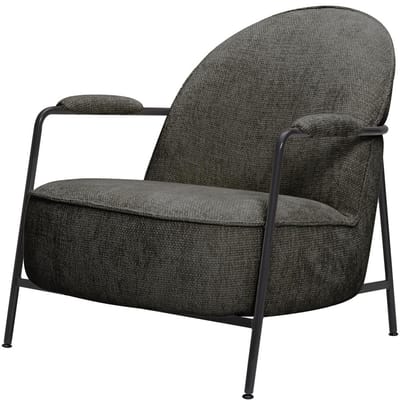 Tower Living Fauteuil Amelia - Donkergrijs Stof - Met Armleuning - 82x73x77cm