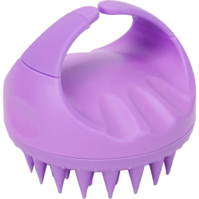 Siliconen Hoofdhuidmasseerder Shampoo Borstel Roos Verwijdering Hoofdhuid Exfoliator Scrubber voor Haargroei paars