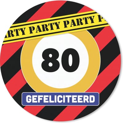 Muismat rond 20x20 cm - Mousepad Jubileum - 80 Jaar - Verjaardag - Ronde muismatten
