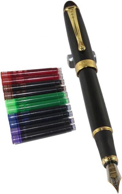 Vul je schrijfstijl aan met een zwarte vulpen, inclusief Gullor inktcartridges in 5 kleuren voor veelzijdig gebruik