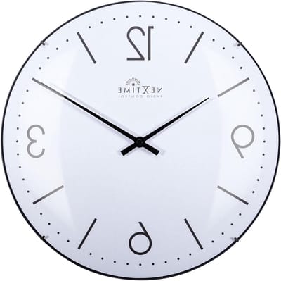 Radiogestuurde Wandklok - Atoomklok Zendergestuurd - Tijd Weergeven - Automatische Tijdinstelling - 35cm Diameter - Wit