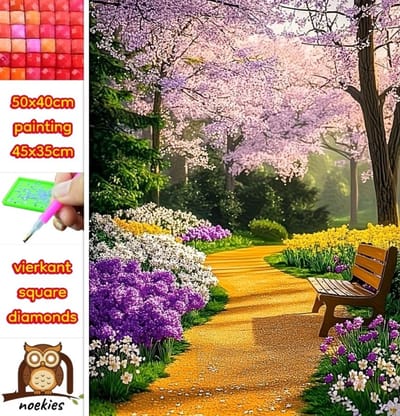 50x40cm Diamond Painting bloemen bos (vierkant) nr 65