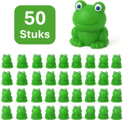 Pradeo - Miniatuur Kikkertjes - 50 Stuks - Mini - Beeldjes - Hars - Groen - Kikkertjes - Kikkers - Social Media / Instagram / TikTok Trend - Decoratie - Landschap - DIY