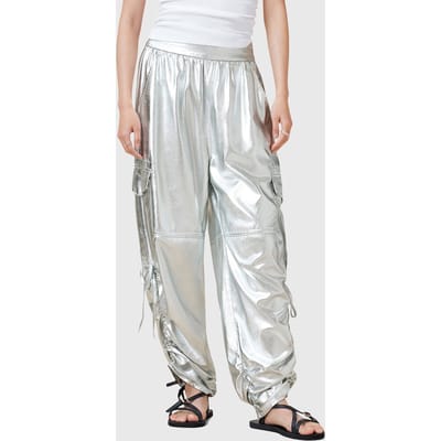 AllSaints Kaye Trouser Metallic Silver Taglia: M | Pantaloni cargo Outlet | Donna | Grigio