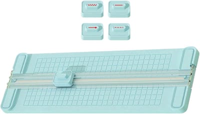 Papier Snijder - Creatief Snijgereedschap - Scrapbooking Hobby - Vier Snijkoppen - 36.5cm Lang - Blauw