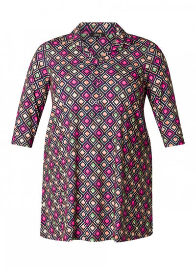 COLLETTA Ottelien Tops - Dark Blue/Multi col - maat 2(50)