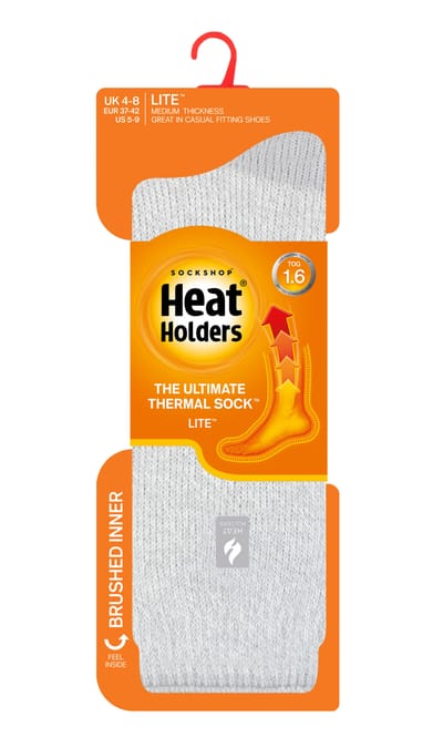 Heat Holders Lite - Geïsoleerde thermo damessokken - Zilvergrijs (Venetië)