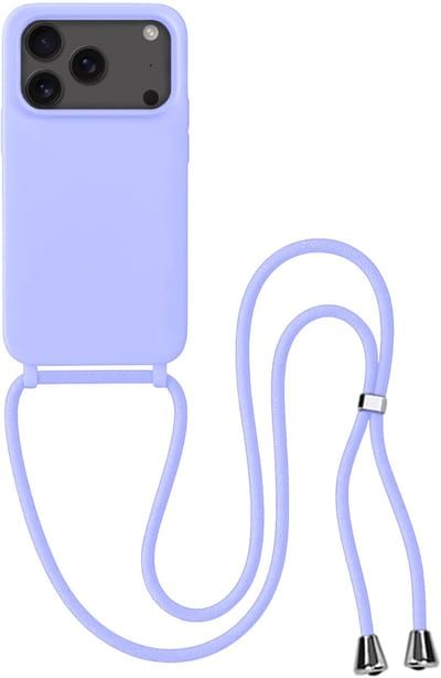 Hoes Geschikt voor iPhone 17 Pro / 18 Pro Hoesje Met Koord - Telefoonhoesje Geschikt voor iPhone 17 Pro / 18 Pro Backcover Met Afneembaar Koord - Lila