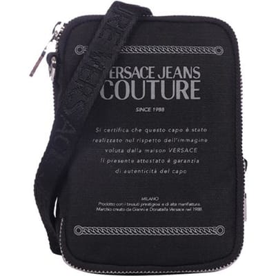 Versace Jeans Couture Klassiek Eenvoudig Letterprint Nylon Schouder Crossbody Tas Kleine Herentassen Zwart Grijs E1YWAB26-71892-899 Basic Set (Bag+Dust Bag)