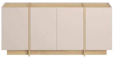 CALICOSY - Buffet met 4 deuren, decor van kasjmier en saffier eiken, L180 cm - ONYX