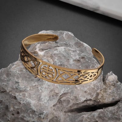 Kruismanchet Verstelbare Armband Zegel Dubbele Pijl Vorm Amulet Roestvrij Staal Armband gray