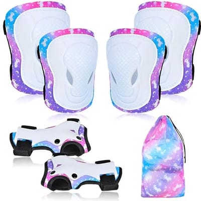 7-in-1 Beschermingsset voor Kinderen - Knie-, Elleboog- en Polsbeschermers met Tas voor Schaatsen, Fietsen en Rolschaatsen