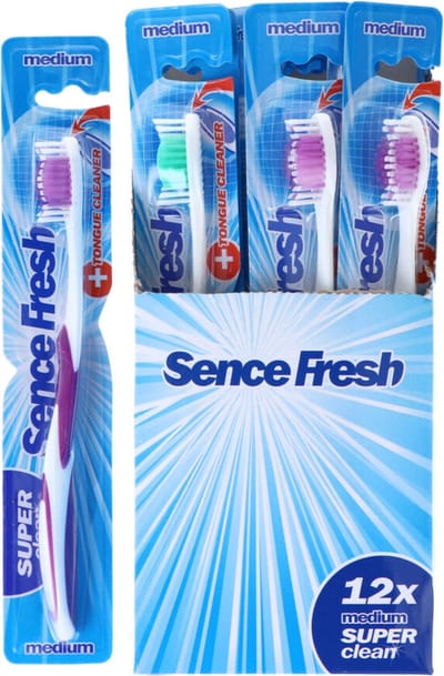 12x Sence Tandenborstels Fresh Super Clean Medium 12 stuks