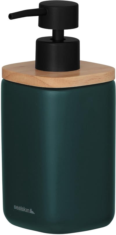 Sealskin Mind - Zeepdispenser 200 ml - Zeeppompje vrijstaand - FSC - Houtlook / Donkergroen
