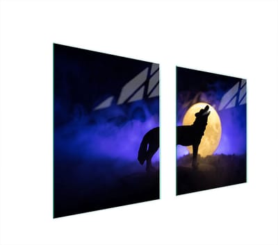 TMK ArtdDeko Serie - Glazen Beschermplaat - Wolf - 85x52 cm