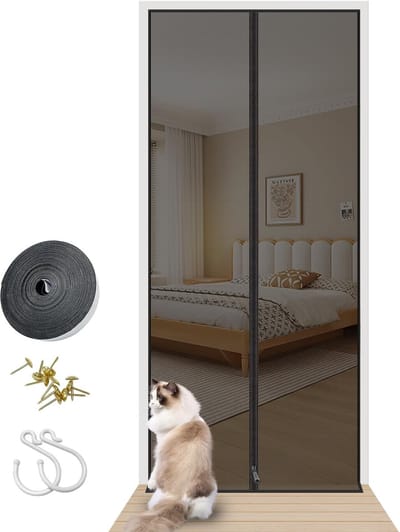 Dailygoods- Vliegengaas Ademend - Hordeur voor Ramen/Deuren - Kattenveilig - Ritssluiting - Ventilatie - Huisdierenbescherming