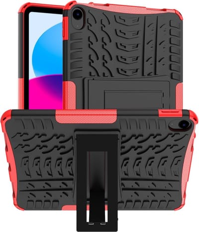 Peachy Shockproof Kickstand anti-slip hoes met standaard geschikt voor iPad 10e gen 10.9 inch 2022 - rood
