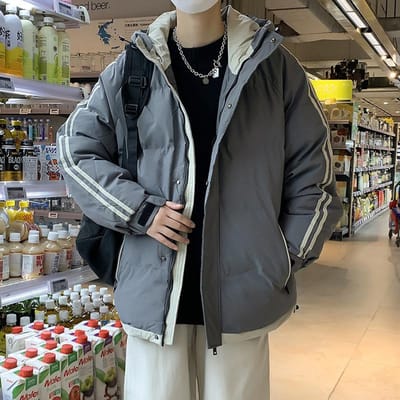 Vêtements courts rembourrés en coton, Vestes d'hiver rembourrées en coton, Vêtements à capuche rembourrés en coton pour hommes, Vêtements tendance type pain, Les mêmes pour hommes et femmes 8XL black