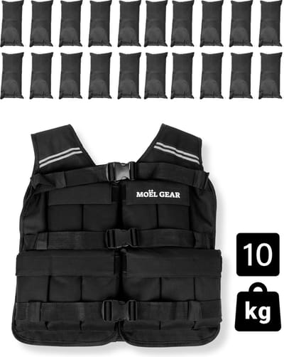 Gewichtsvest 10 KG - Reflecterend Weight Vest - Verstelbaar in Gewicht en Maat - Weighted Vest - Hardlopen - Crossfit - Fitness - Calisthenics