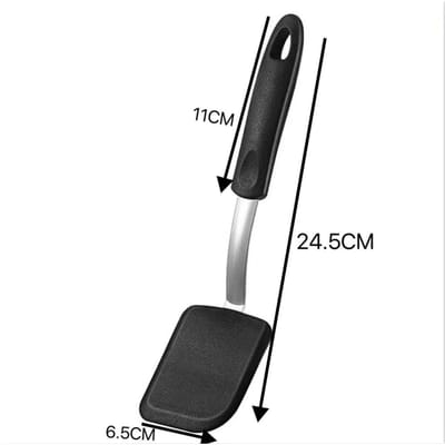Siliconen Koekjes Spatel Turner Anti-aanbak Mini Brownie Spatel Flexibele Keukenspatels Hittebestendige Flipper Ei Gereedschap black