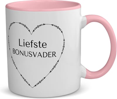 Akyol - liefste bonusvader koffiemok - theemok - roze - Papa - de liefste bonusvader - vader cadeautjes - vaderdag - verjaardag - geschenk - kado - vader artikelen - 350 ML inhoud
