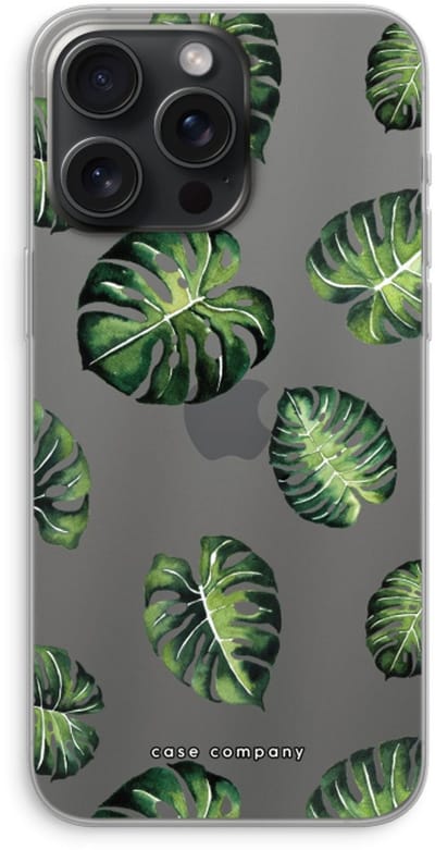 Case Company® - Hoesje geschikt voor iPhone 15 Pro Max hoesje - Tropische bladeren - Soft Cover Telefoonhoesje - Bescherming aan alle Kanten en Schermrand