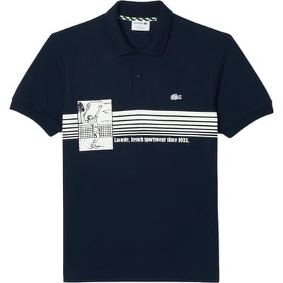 Lacoste Klassiek poloshirt voor heren van biologisch katoen, vervaardigd in Frankrijk (Blauw)
