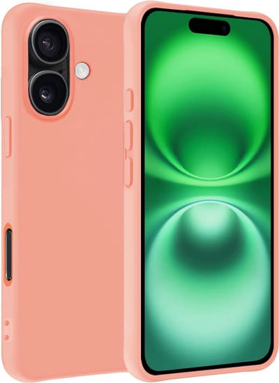 Hoesje Geschikt voor Apple iPhone 16 - Sterk & Shockproof - Hoes Cover - Siliconen Case - Perzik