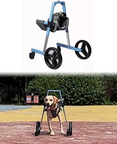 Honden Rolstoel - Hulpmiddel Achterpoten - Mobiliteit Verbeteren - Verstelbaar Ontwerp - Klein tot Groot - Zilver