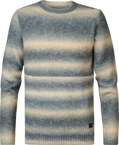 Petrol Industries - Heren Gestreepte Trui Brooks - Blauw - Maat L
