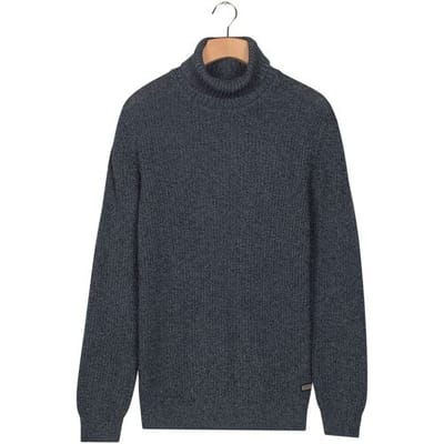 Baileys Trui Rollneck Mouliné Rib Structure Faded Denim Blue / male