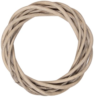 Clayre & Eef Krans Ø 10x2 cm Bruin Rotan